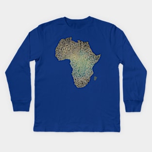 Africa Map Finger print Kids Long Sleeve T-Shirt